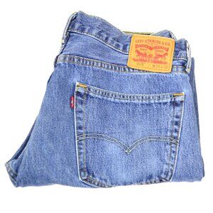 Levi's 505 Men's Size W36 L30 Blue Medium Wash Straight Fit Denim Jeans